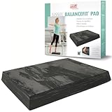 Sissel Unisex Erwachsene Fit Marmoriert Balance Pad, schwarz, 50 x 41 6 cm EU