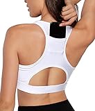 Snailify Damen Sport BH Büstenhalter Handy-Tasche Racerback Starker Halt Ohne Bügel Stoßfest Sportkleidung - Bra für Yoga Joggen Tanz Fitness-Training