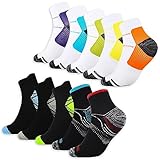 Jeasona 10 Paare Kompressionssocken Damen 39-42 Kompressionssocken Damen Sommer Sport Kompressionssocken Damen Wandern Joggen Laufen Compression Socks Women Summer Plantarfasziitis Socken Damen Kurz