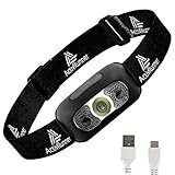 ActivRunner USB wiederaufladbare Scheinwerfer für Laufsport, Kopflampe, Lauflicht, Stirnlampe Led, Scheinwerfer. Wasserdicht, Bewegungssensor, für Laufen, Wandern, Joggen, Camping.