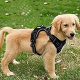 FullBerg® Hundegeschirr für Kleine, mittelgroße und große Hunde Anti Zug Geschirr No Pull Sicherheitsgeschirr Brustgeschirr Dog Harness Weich Gepolstert verstellbar Atmungsaktiv Schwarz (S)